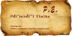 Pánczél Etelka névjegykártya